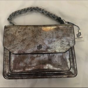 BY BIENALI Silver/Gunmetal Vegan Handbag